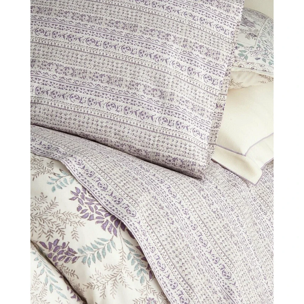 Ralph Lauren Home‎ Alessandra Hayden Twin Flat Sheet Bedding purple Cream